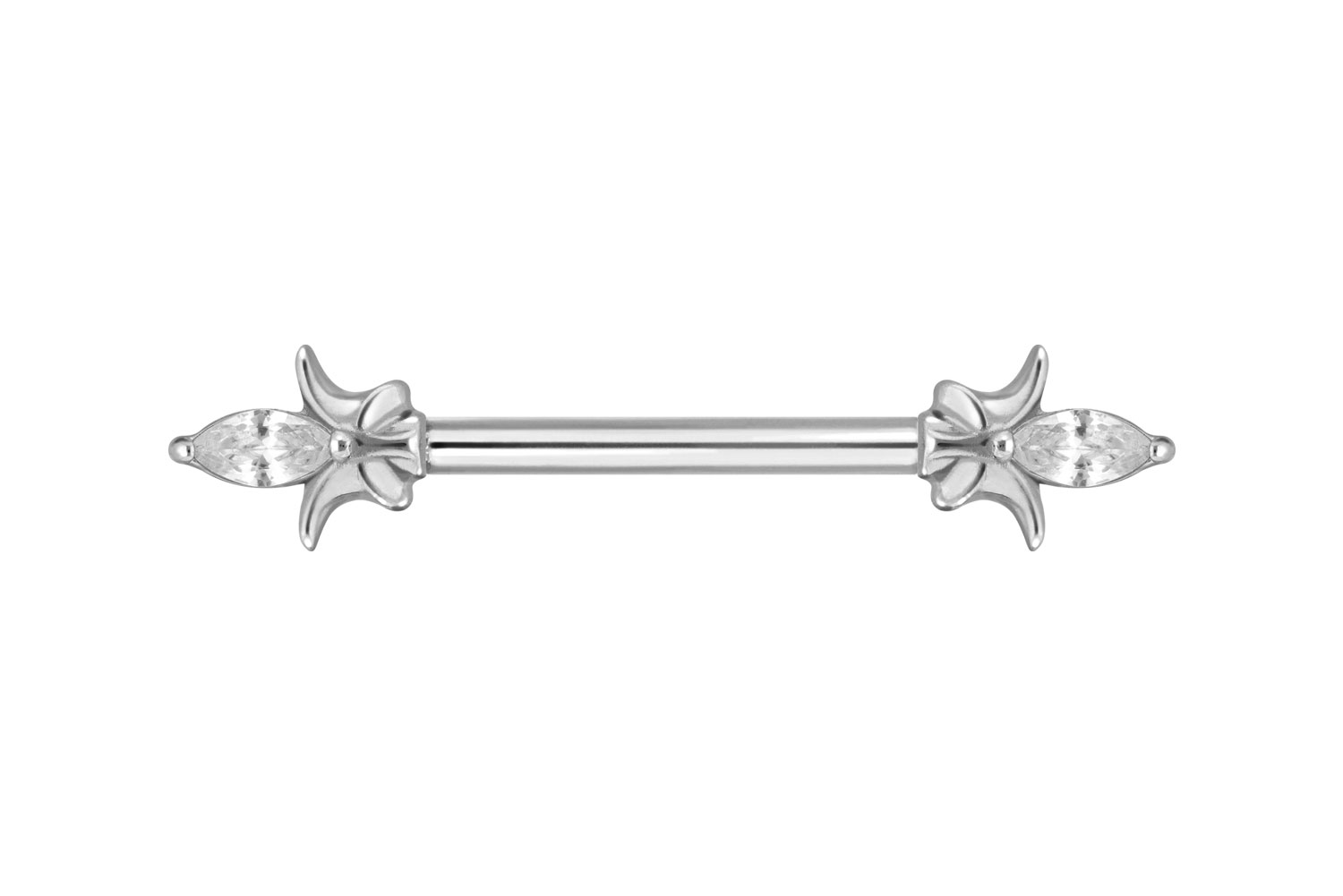 Titan Barbell Piercing mit Push Fit KRISTALLSPITZE